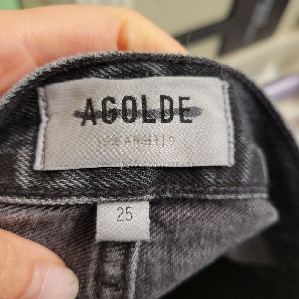 Agolde parker denim cut off jean shorts black size 25 - Picture 5 of 6